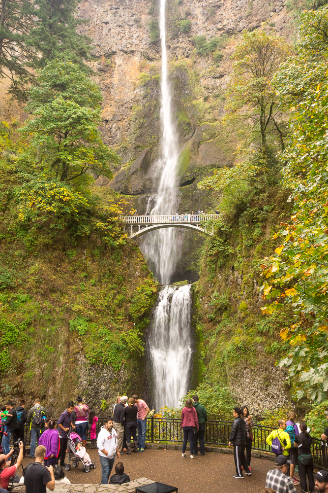 Multnomah Falls with People